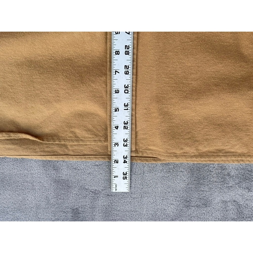 LL Bean Mens Chamois Cloth Shirt Large Tall Tan Cotton Heavy Flannel 0MT04 - Picture 4 of 8